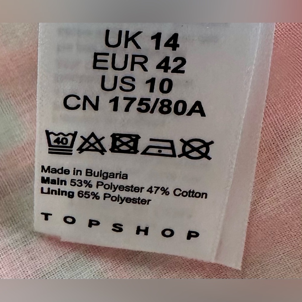 NWT Top Shop Seersucker Bright Pink Gingham Neon Maxi Skirt Sze 10 Drop Waist - Picture 8 of 8